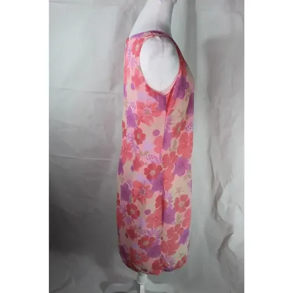 Vintage Old Navy Floral Sundress Babydoll Tea Length Pink 90s Y2K Barbiecore 10 - Picture 13 of 14